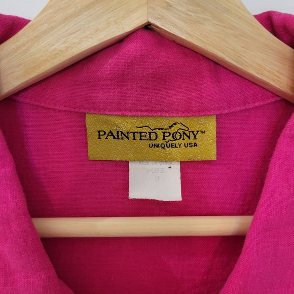 Vintage Painted Pony Fuschia Jacket, Size XL - Picture 3 of 9